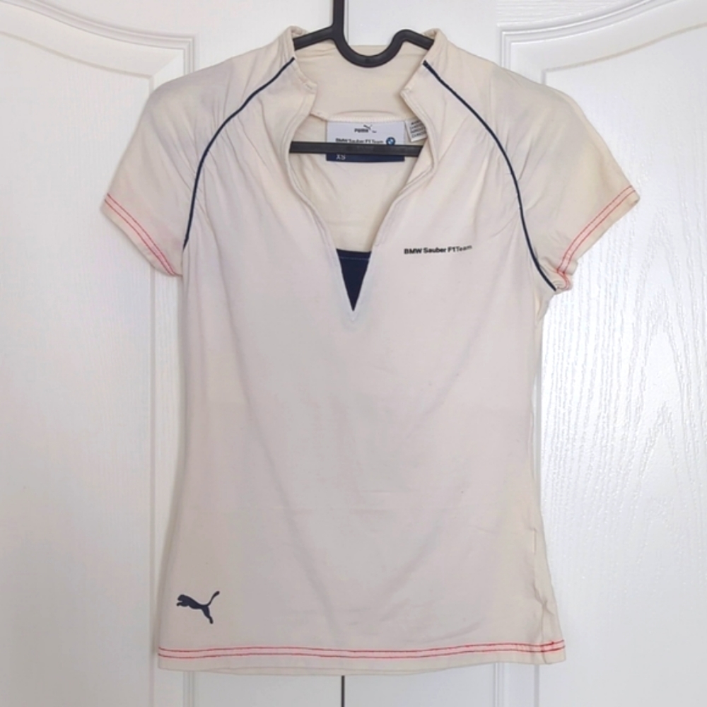 Vintage BMW Sauber F1 Team white Puma t-shirt (XS)